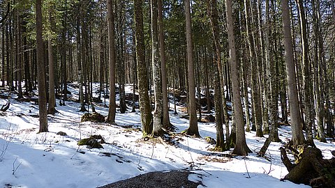 Osterferien, der letzte Schnee in den Bergen